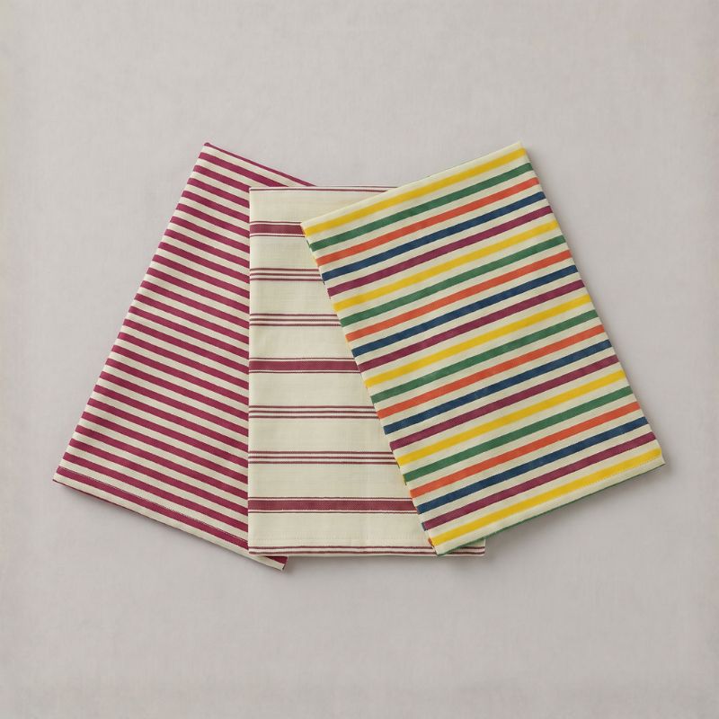 Set Da 6 Pezzi Strofinacci In Misto Canapa A Righe