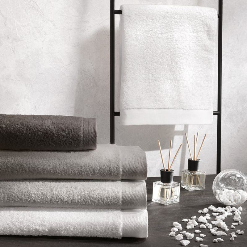 Telo Bagno Somma Origami 100x160 Cm - Puro Cotone Idrofilo 600g/mq, Bianco