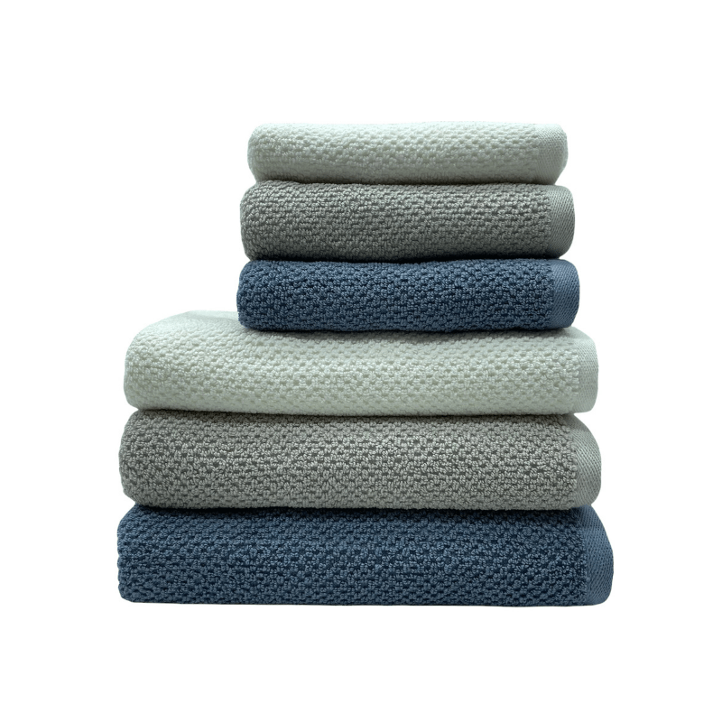 Pacific Coast Textiles Set 6 Asciugamani 100% Cotone Pettinato 550g/m² - Ultra Morbidi E Assorbenti - Tinta Unita Vines Aqua