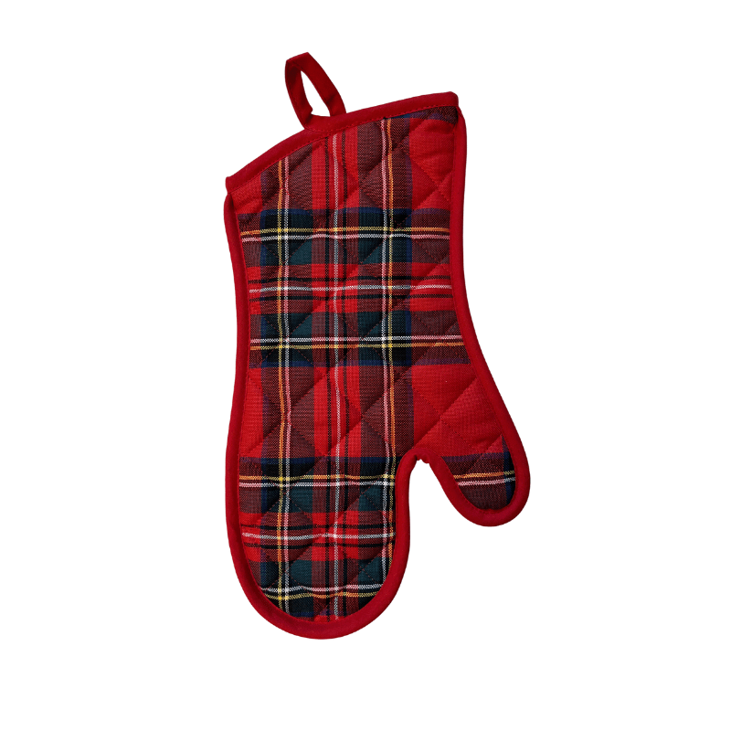 guanto tartan rosso 0335