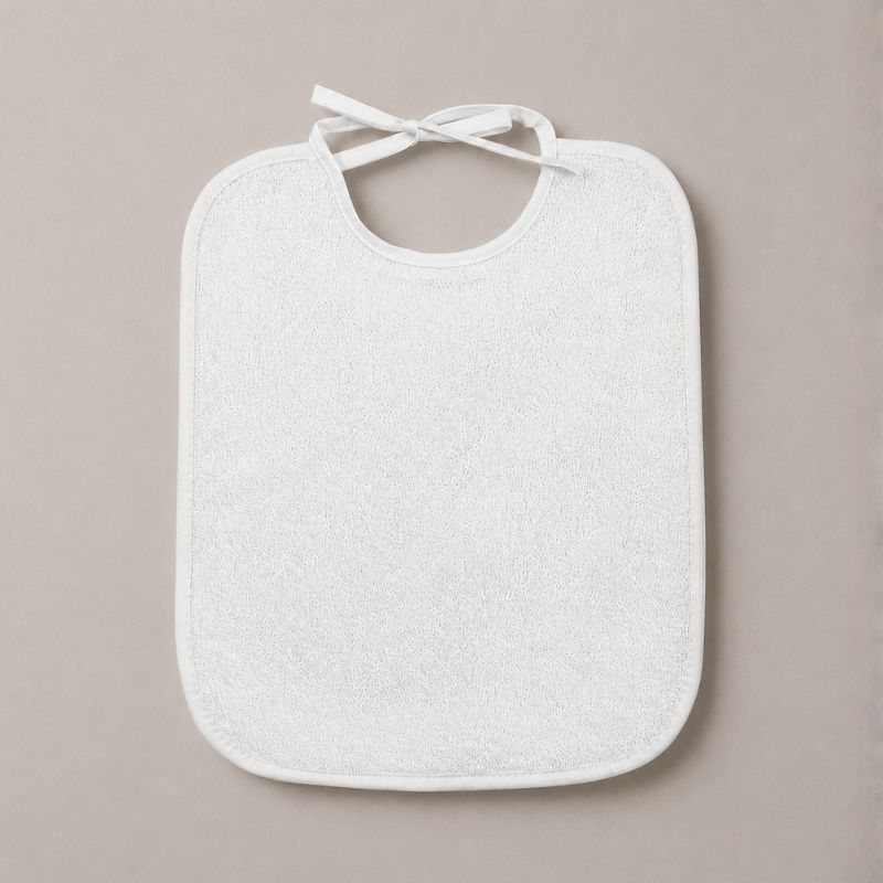 Bavaglino Bianco In Spugna Con Laccetti 27x34