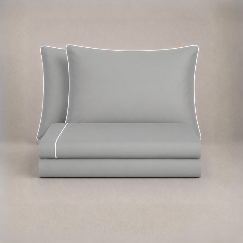 Completo Lenzuola In Raso Di Satin Piping - immagine 4