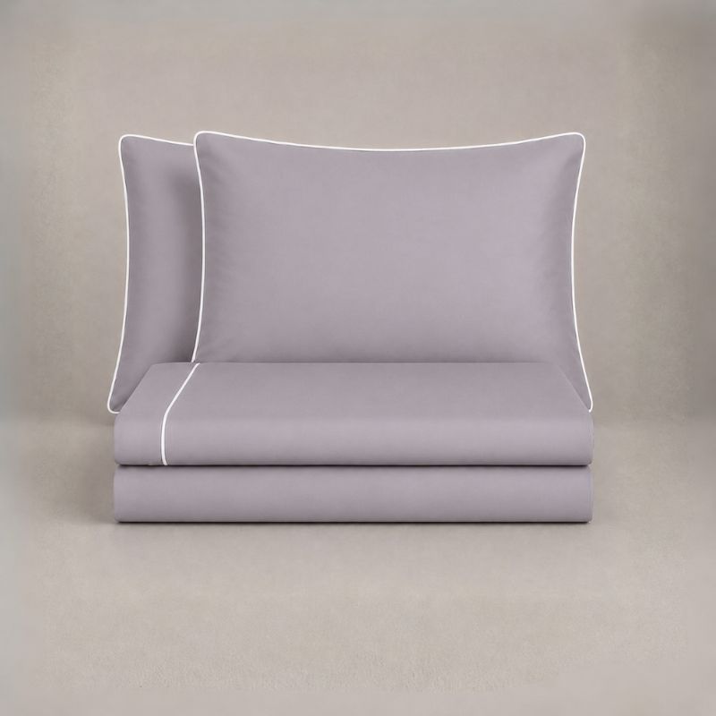 Completo Lenzuola In Raso Di Satin Piping - immagine 6