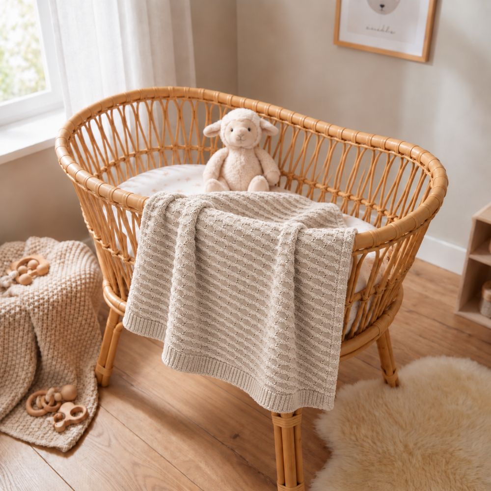 Coperta Per Carrozzina In Misto Lana Maryplaid Nocciolino 6B26139